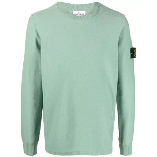 Stone Island Compass-Patch Crewneck Jumper Green 