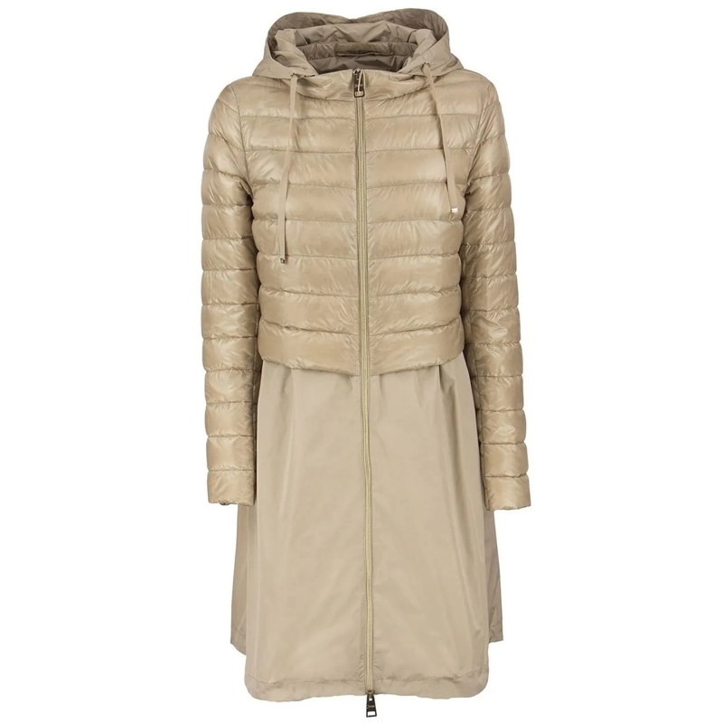 Herno T-Shirt Herno Taffeta hem padded coat beige
