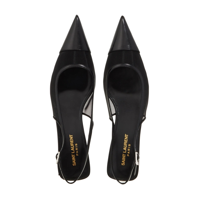 Saint Laurent Escarpins Mesh Slingsback Pumps Black(Image 5)