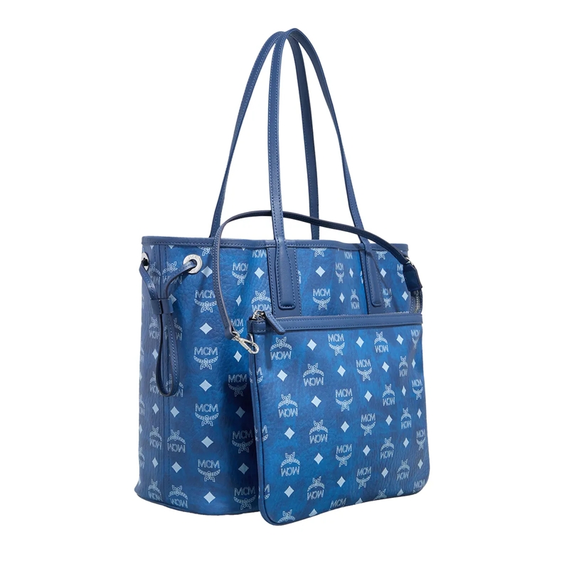 MCM Shopper Liz Vi Shopper Medium Blue Visetos(Image 4)