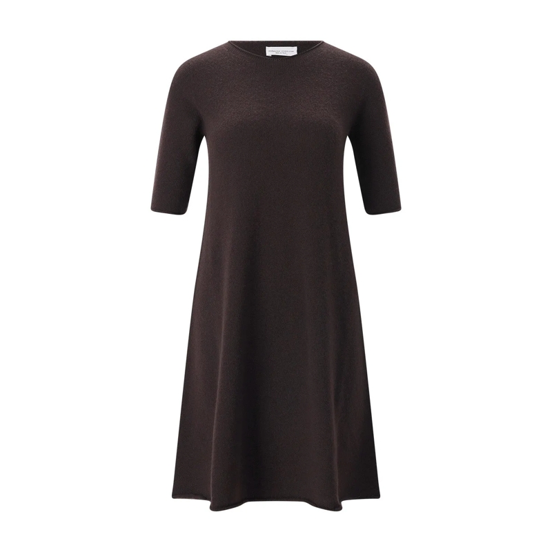 Roberto Collina Mini-robe Midikleid aus Kaschmir-Mix braun