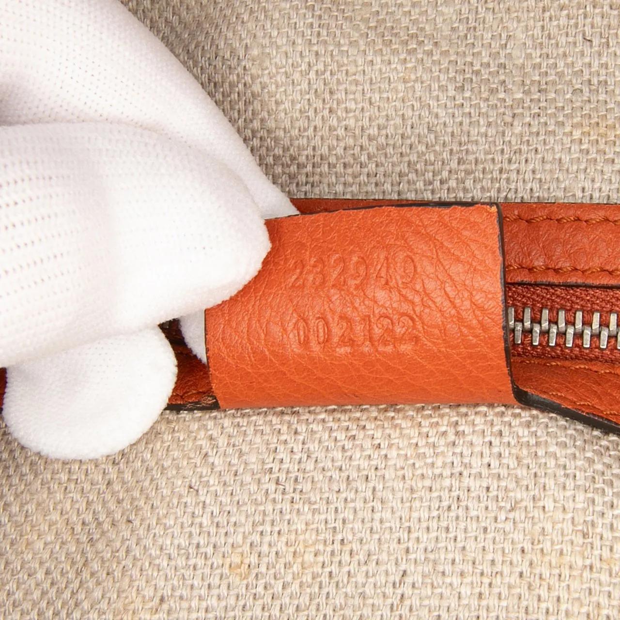 Thumbnail - Gucci Hobo Bags - Large Pebbled Calfskin Icon Bit Satchel - Gr. unisize - in Orange - für Damen