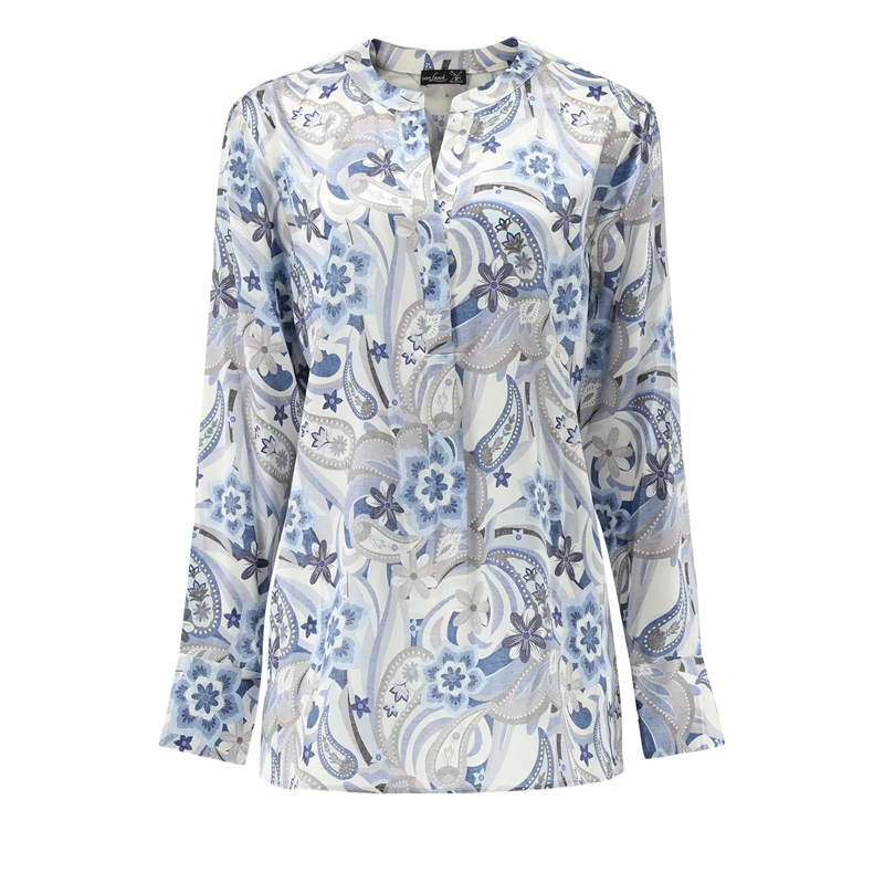 VAN LAACK Bluse Bluse Modern Fit Uni grau