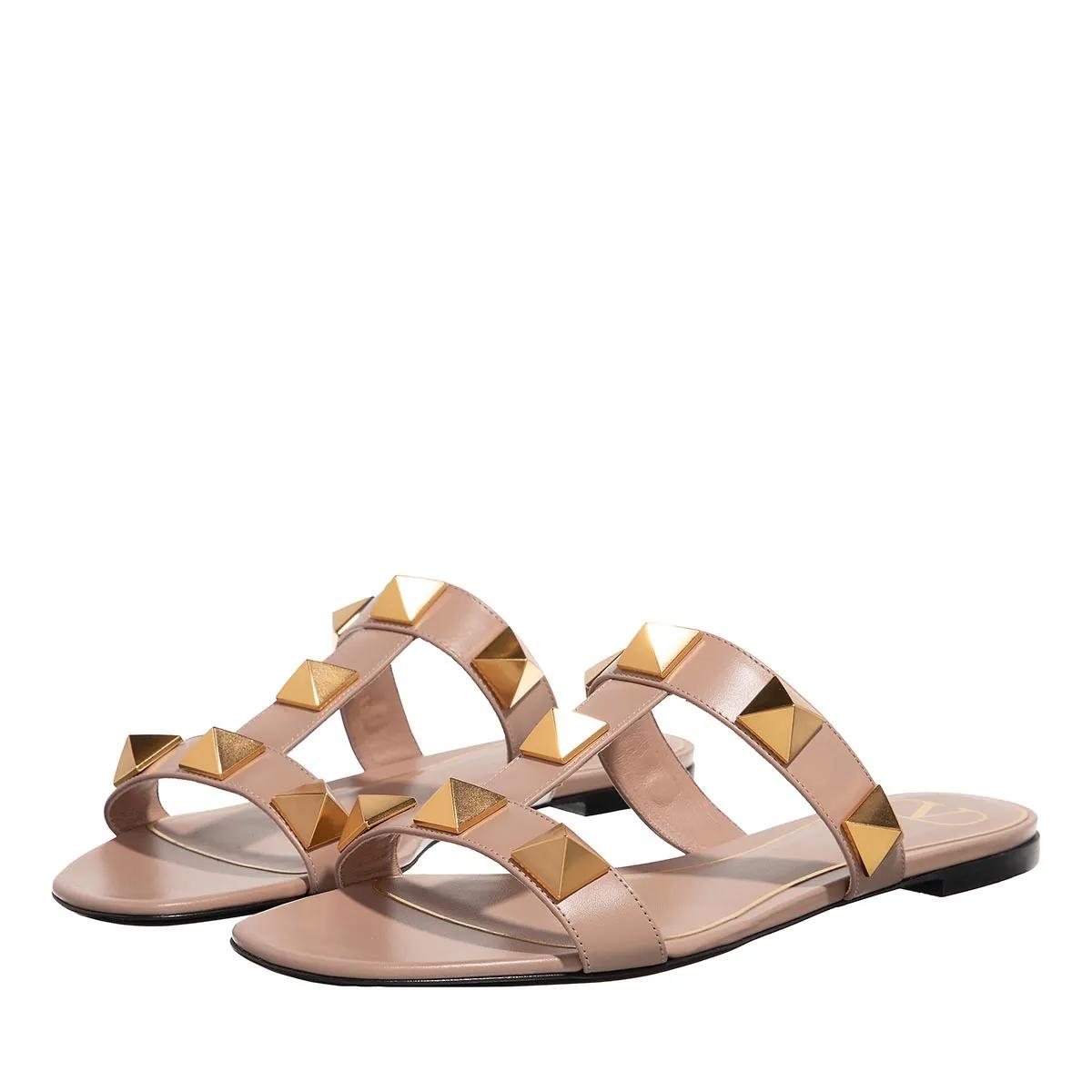 Valentino Garavani Slipper & Pantoletten - Roman Stud Slide Sandals - Gr. 37 (EU) - in Gold - für Damen