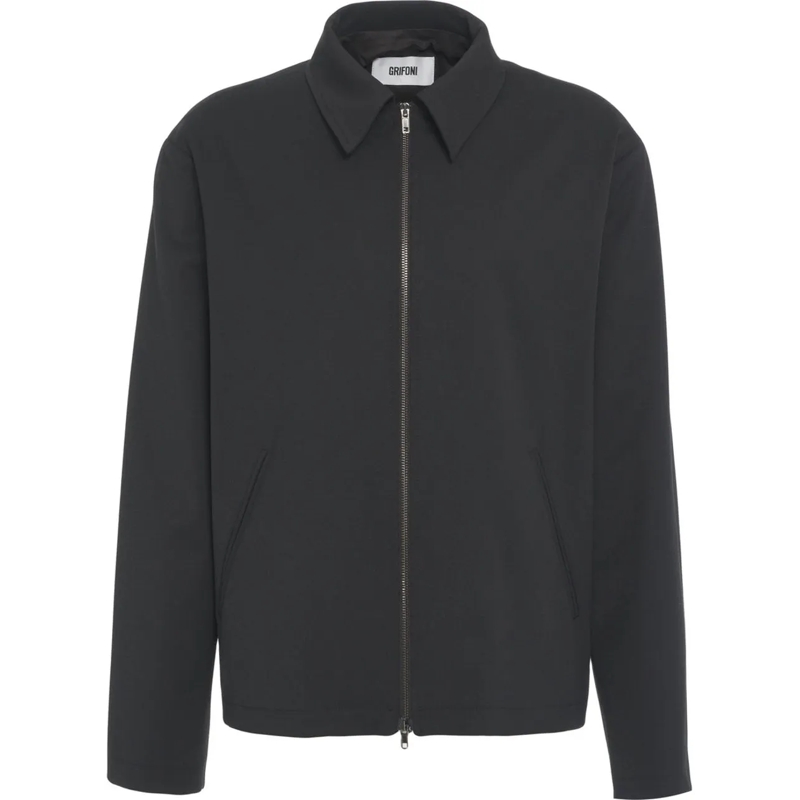 Grifoni T-shirt Overshirt with zipper schwarz