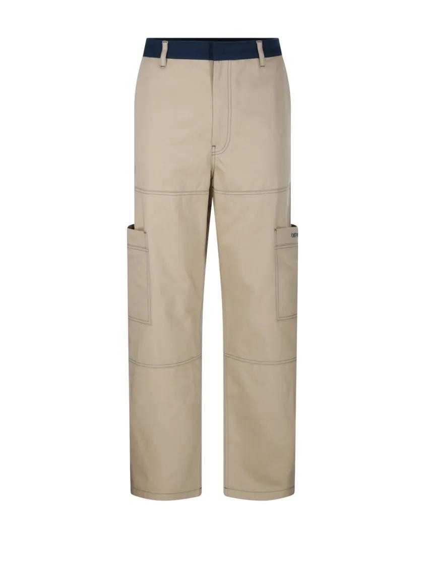 Thumbnail - Off-White - Stitch Cotgab Straight Cargo Pant - Größe 46 -