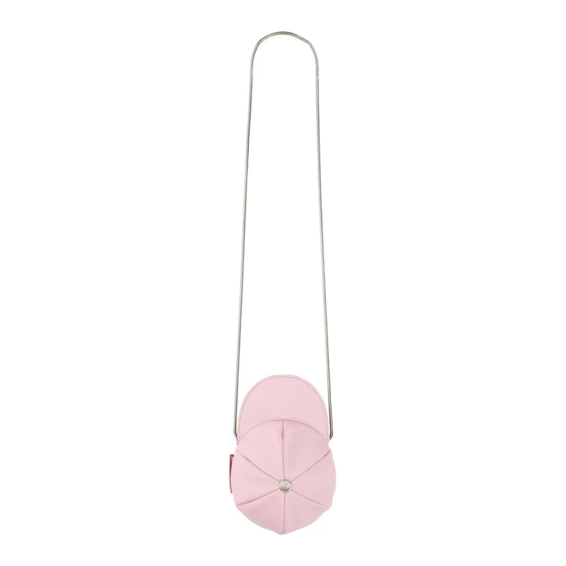 Moschino Schultertasche Rounded Cap-Style Mini Bag With Metallic Chain Str Pink