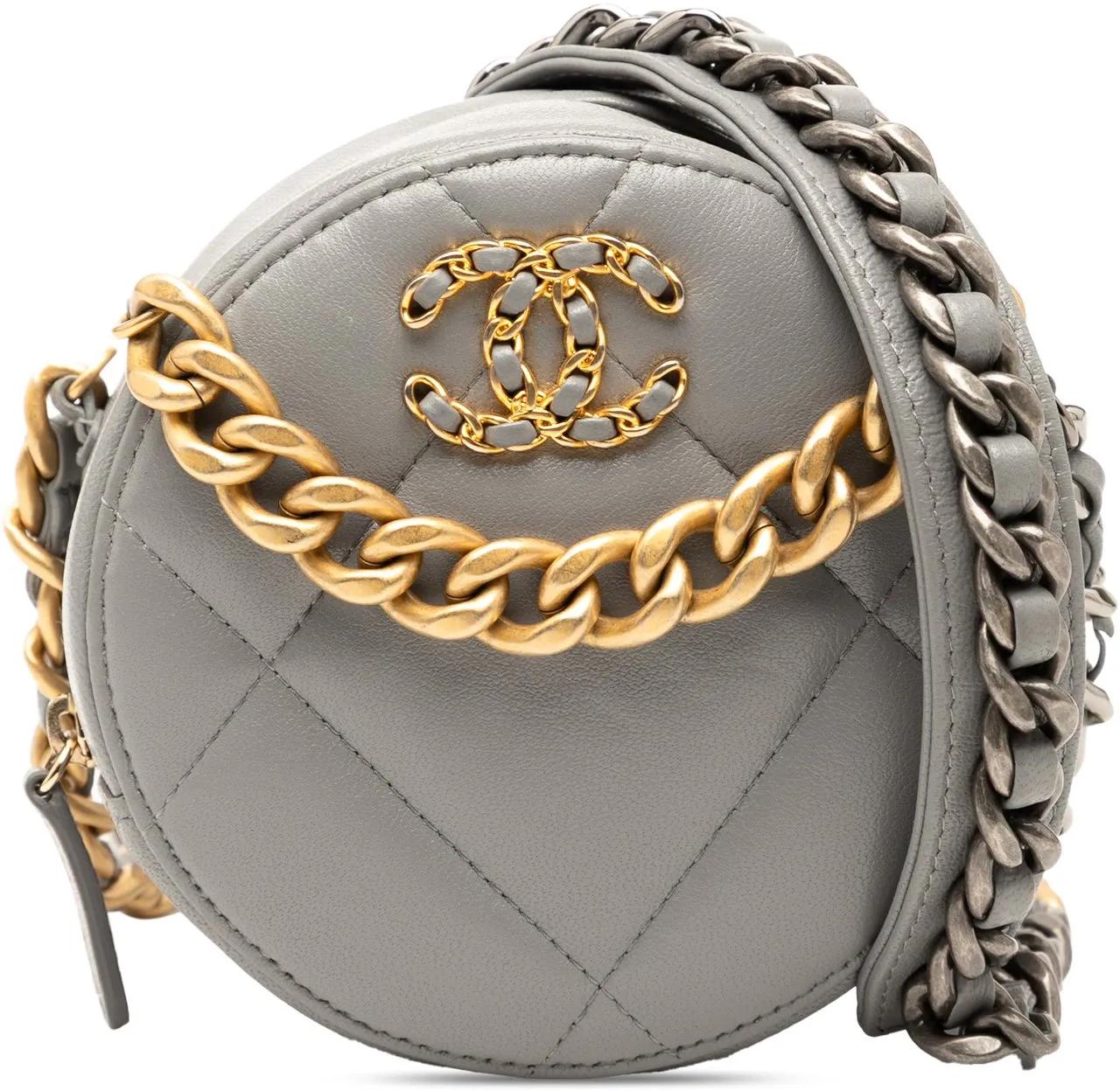 Chanel Hobo Bags - Lambskin 19 Round Clutch with Chain - Gr. unisize - in Grau - für Damen