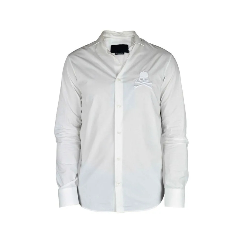 Philipp Plein Hemd Diamond Cut Ls Skull Shirt White