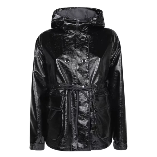 Moncler Shiny Short Down Jacket With Hood Black 