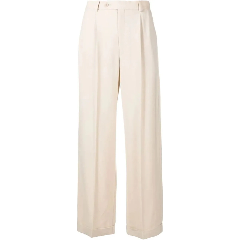A.P.C. Broek Melissa Wide-Leg Trousers beige