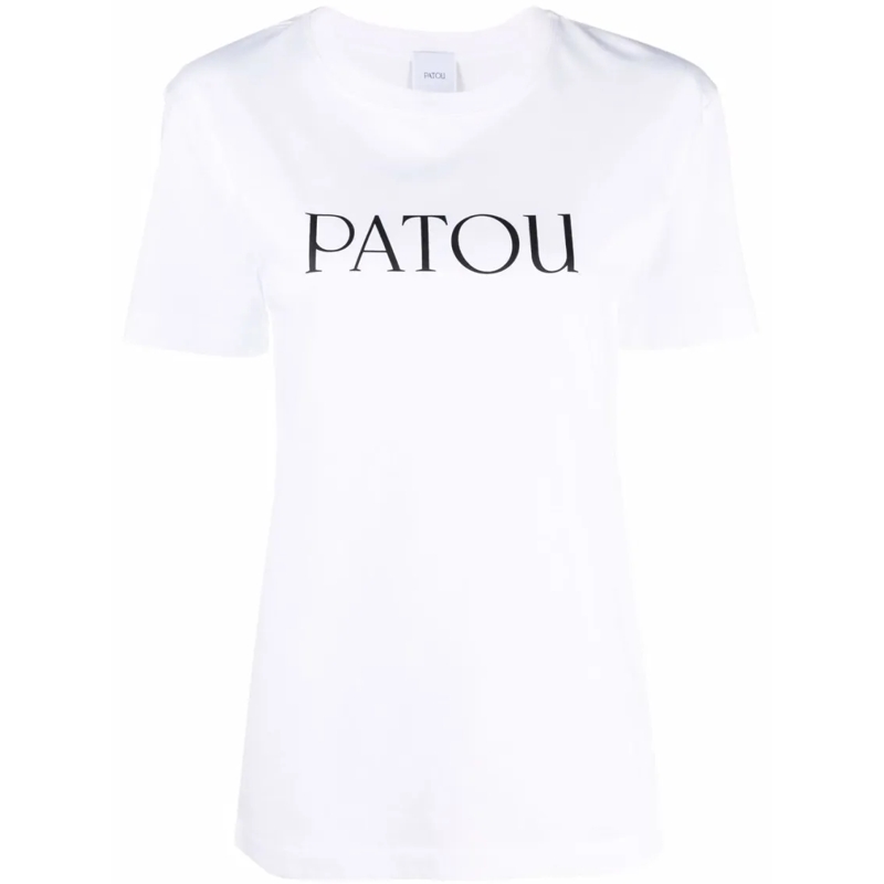 Patou T-Shirt Cotton T-Shirt With Bold Logo Print White
