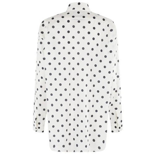 Moschino Chemises Ivory Cotton Voile Shirt With Polka Dot Pattern White (Image 2)