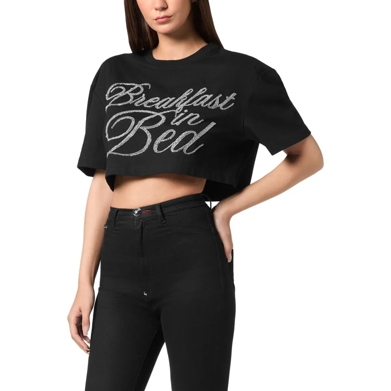 Philipp Plein T-Shirt T-Shirt Rundhalsausschnitt Ls Crystal Verziert schwarz(Image 4)