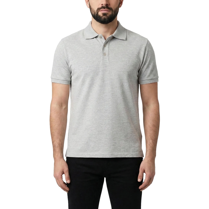 Saint Laurent Polohemd Poloshirt mit Logo grau(Image 6)
