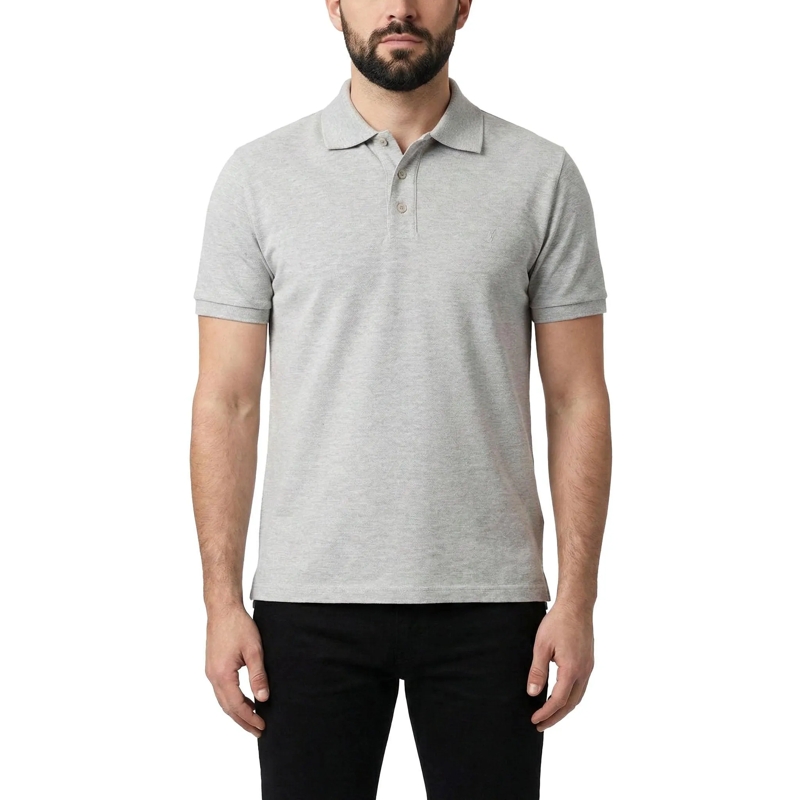 Saint Laurent Poloshirt Poloshirt mit Logo grau(Image 3)