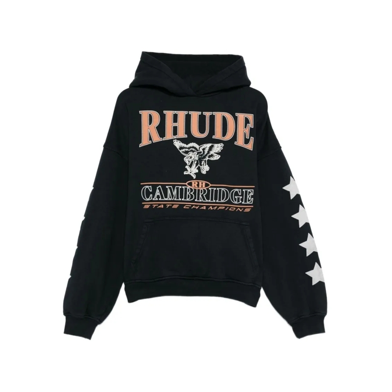 Rhude  Graphic Print Hoodie Black