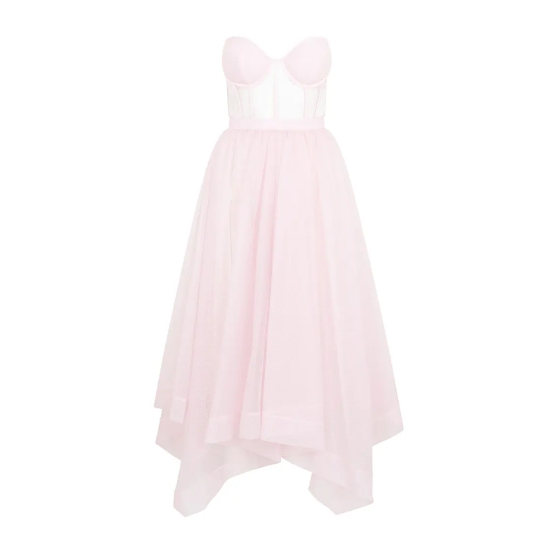 Alexander McQueen Midi-jurk Porcelain Day Dress Pink