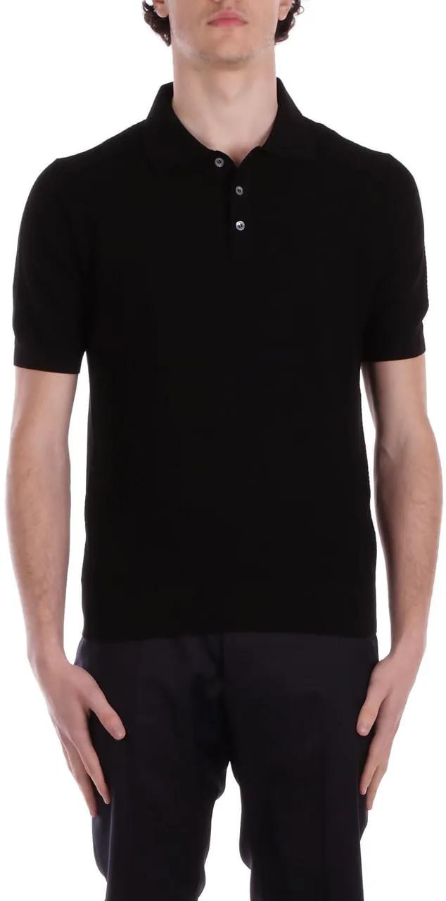Thumbnail - Tagliatore - T-Shirts And Polos Black - Größe 48 - schwarz