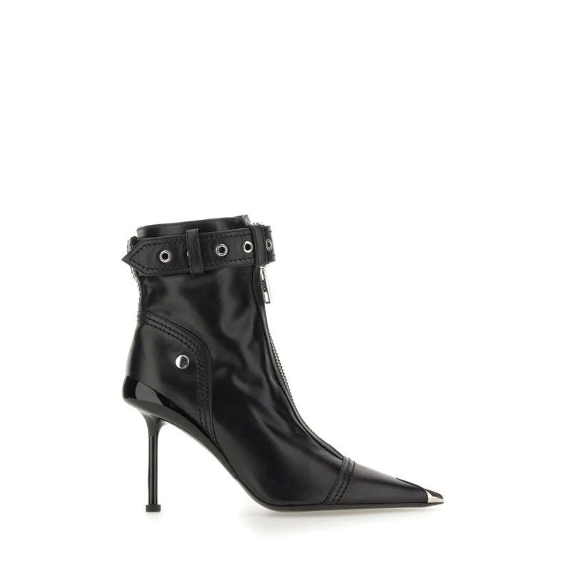 Alexander McQueen Stiefel Slash Biker Boot Black
