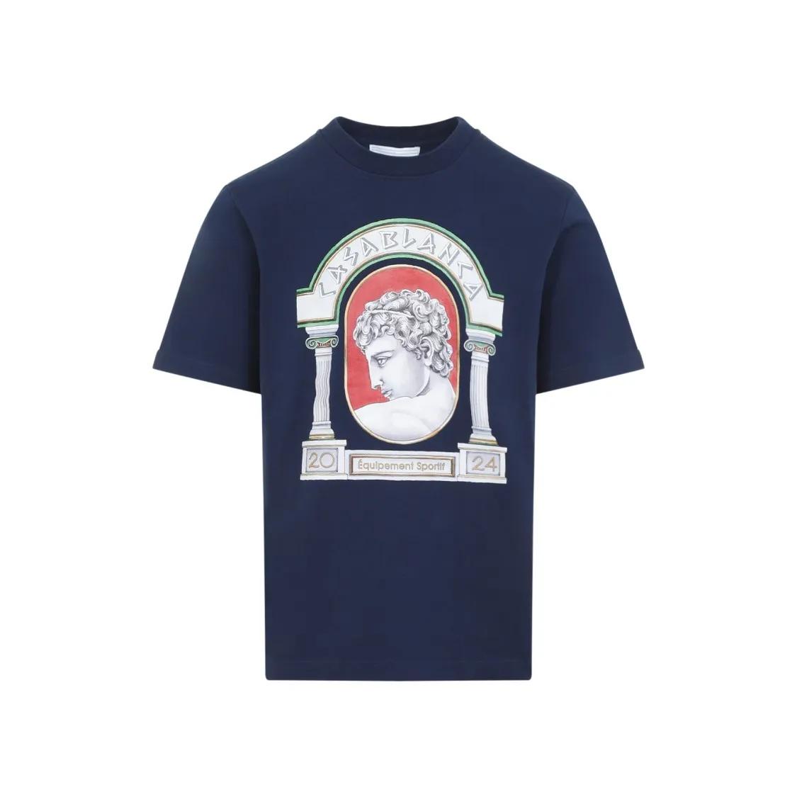 Casablanca - La Medaille Printed T-Shirt - Größe S - blau