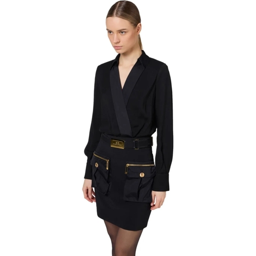 Elisabetta Franchi ELISABETTA FRANCHI SCHWARZES CARGO KLEID MIT GÜRTE schwarz 