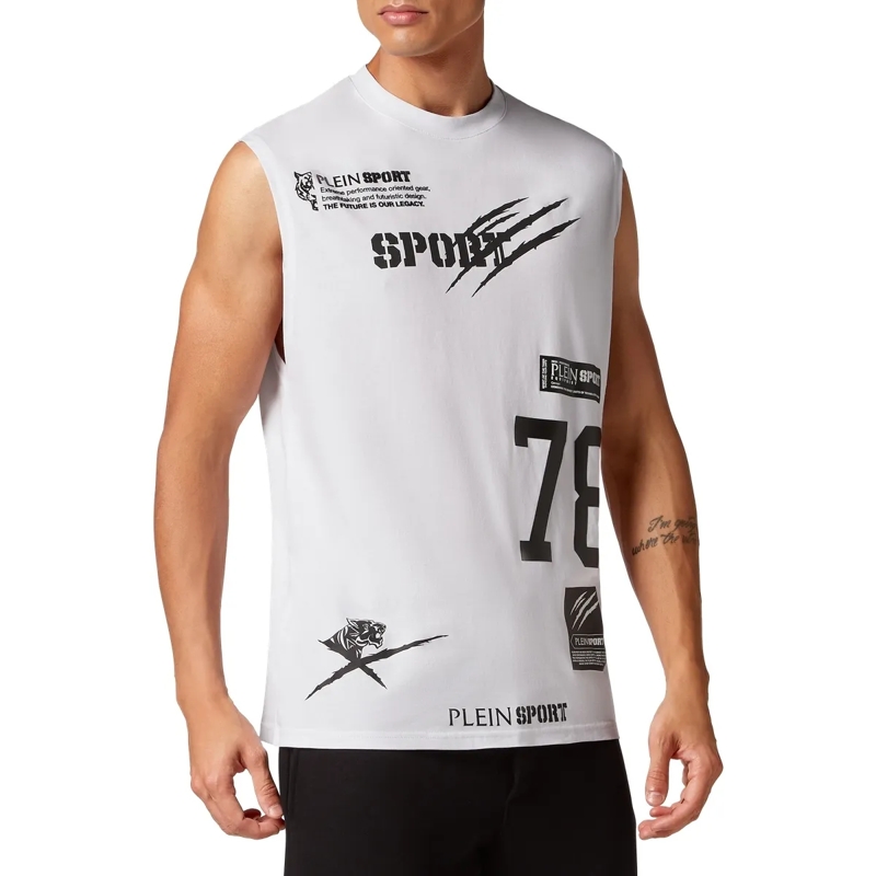 Plein Sport Top Tanktop Multilogo weiss(Image 4)