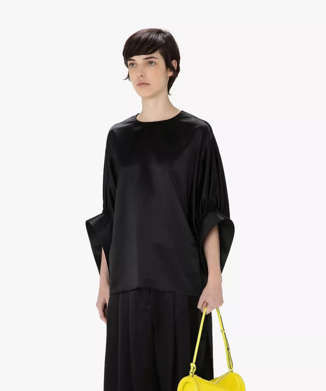 J.W.Anderson - JW ANDERSON Schwarze, oversized Satinbluse - Größe 34 - multi