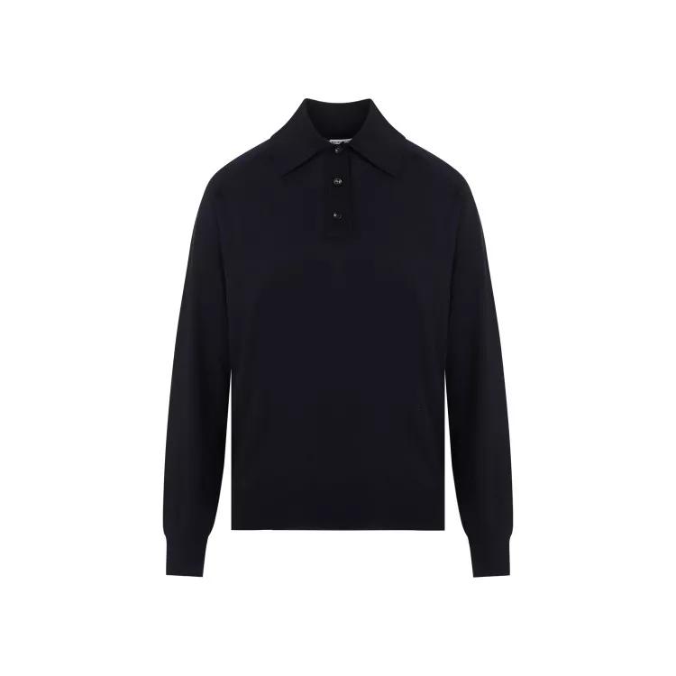 Bottega Veneta - Long Sleeves Polo - Größe S - schwarz