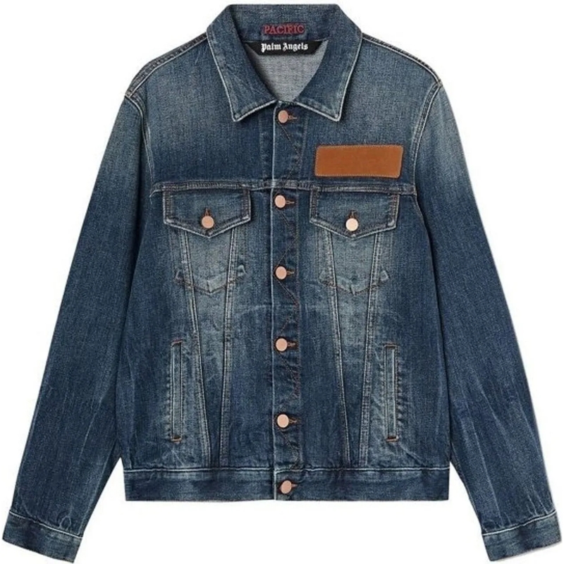 Palm Angels Donsjas Blue Denim Jacket Blue