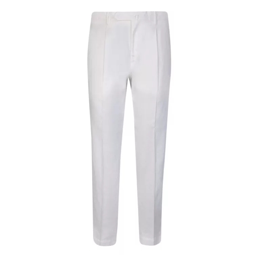Dell'oglio White Linen-Blend Trousers White 