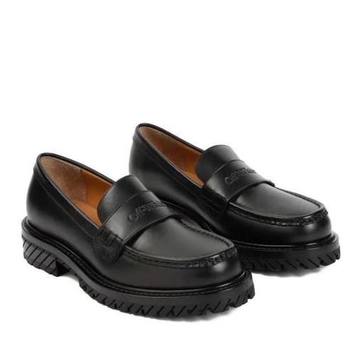 Off-White Black Leather Military Loafer Black Mocassin