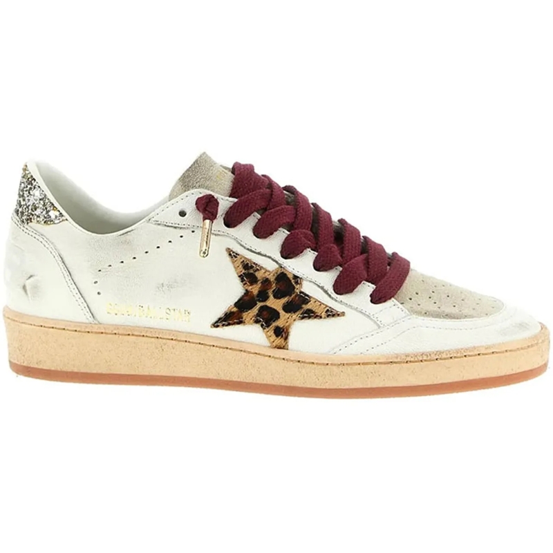 Golden Goose Low-Top-Sneaker baskets en cuir a patch etoile beige