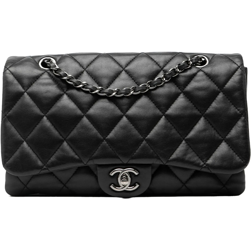 Chanel Schultertasche Jumbo Classic Lambskin 3 Compartment Flap schwarz