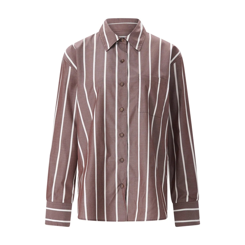 Rag & Bone Bluse Gestreifte Hemdbluse braun