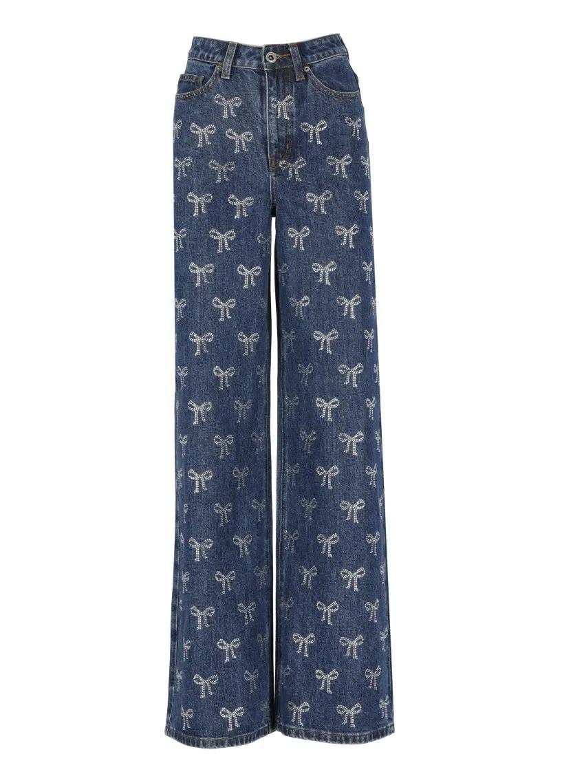Thumbnail - self-portrait - Wide-Leg Denim Jeans - Größe 25 - blau