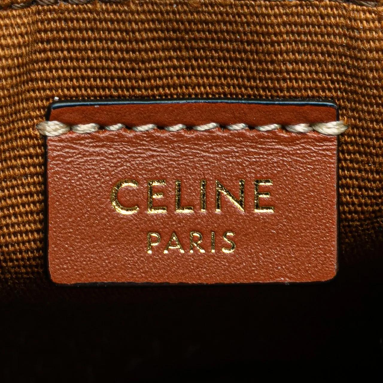 Thumbnail - Celine Schlüssel- & Taschenanhänger - Micro Triomphe Coated Canvas Vertical Cabas Bag Ch - Gr. unisize - in Braun - für ...