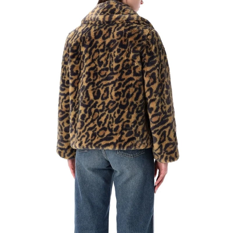 A.P.C. Veste en shearling Leopard-Print Faux Fur Johanna Coat Brown