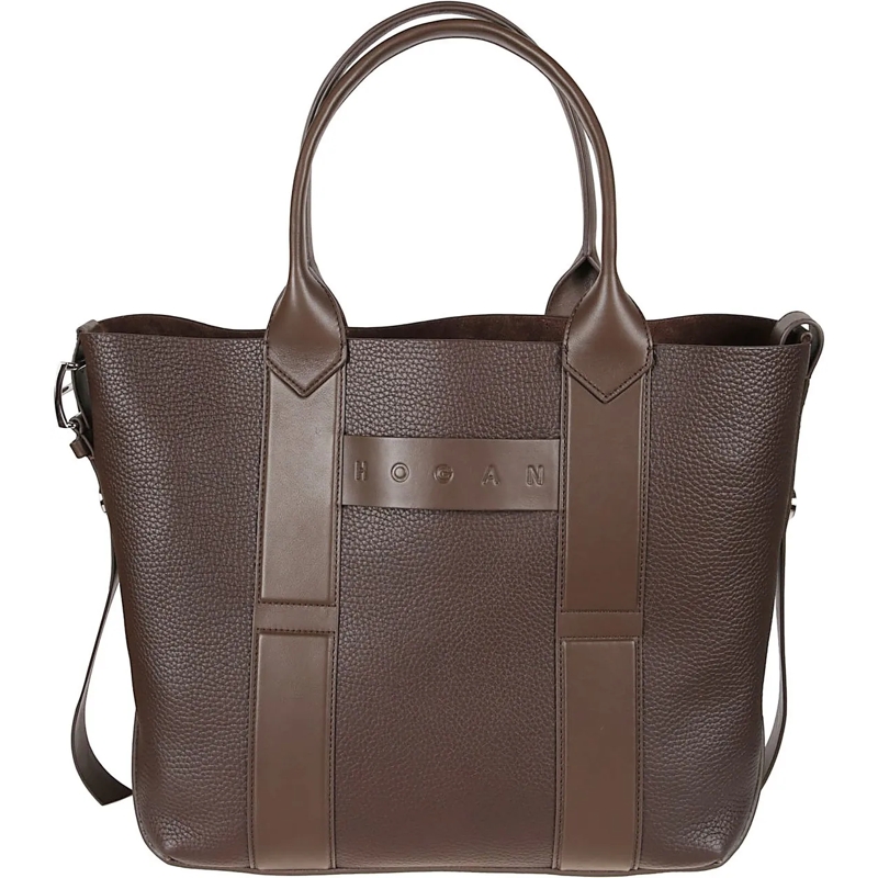 Hogan Fourre-tout Medium Script Shopping Bag Brown braun