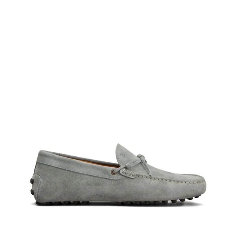 Tod's Loafer Grey Suede Slip-On Loafers With Bow Detail Grey