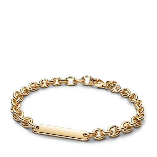 Pandora Armband 14k Gold-plated link bracelet with engravable bar 14k Gold-plated