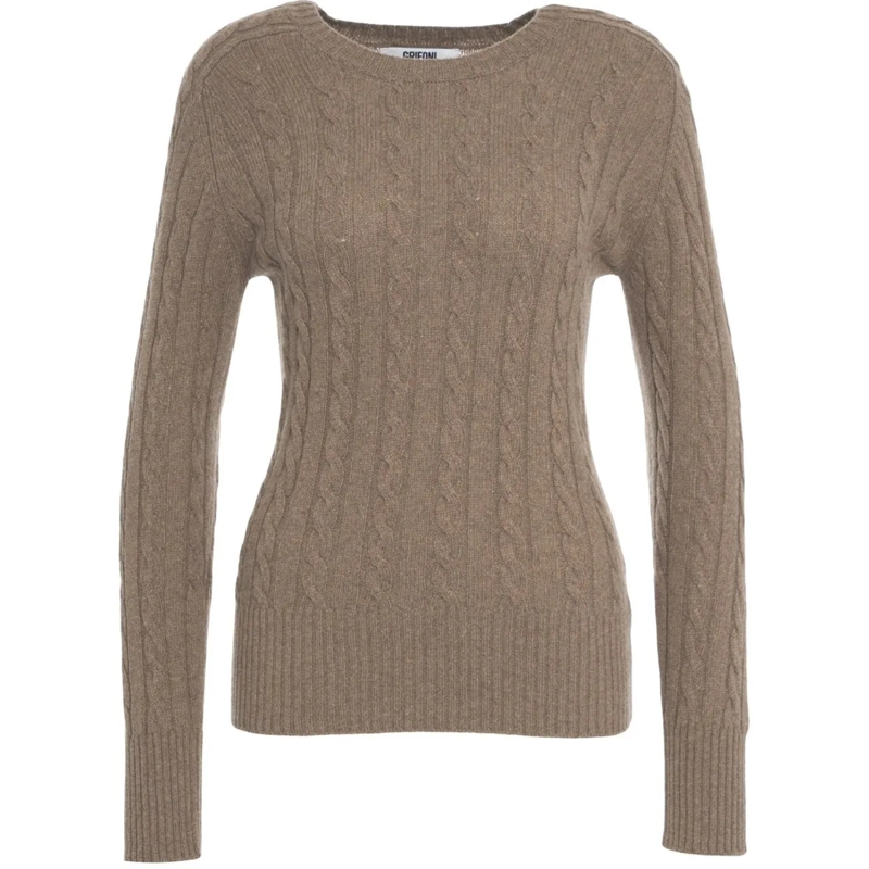 Grifoni  Sweater with cable knit pattern beige