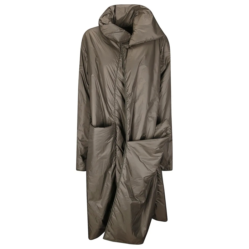 Maria Calderara  Lightweight Coat With High Collar Grey