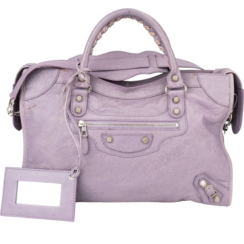 Balenciaga Schultertasche Balenciaga Leather City Handbag lila