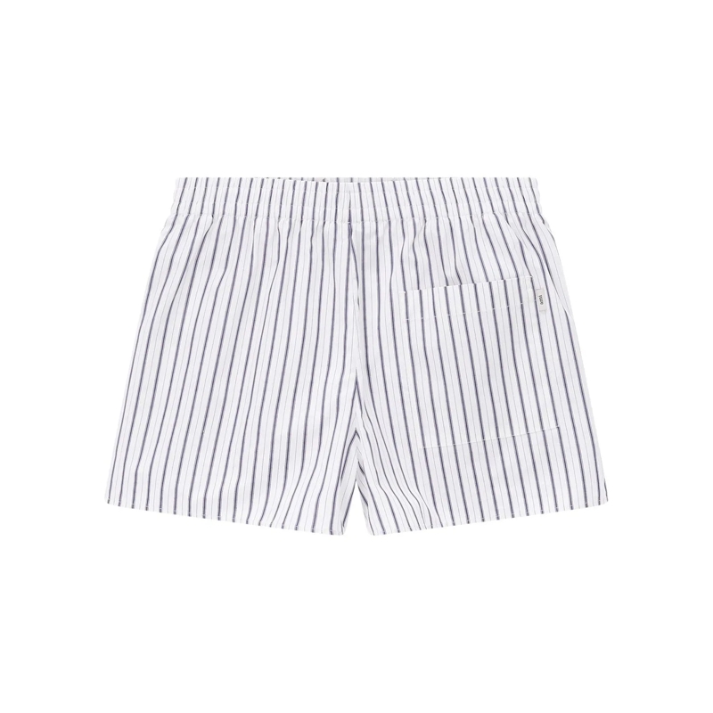 AMI Paris Bermuda Vertical Stripe Bermuda Shorts With Elastic Waistb White(Image 5)