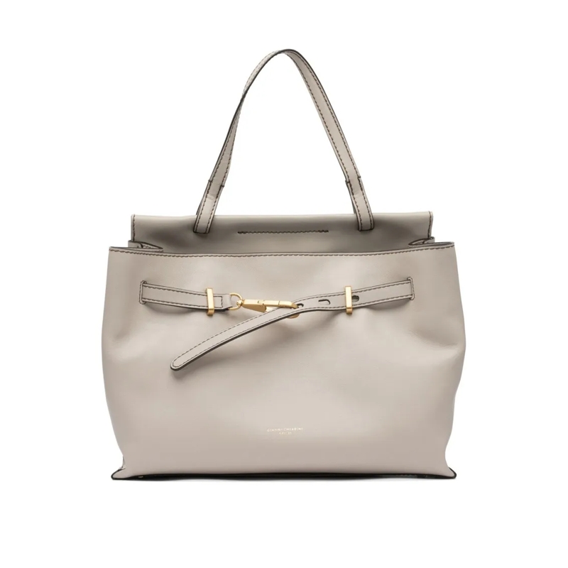Gianni Chiarini Tote Leather Shoulder Bag Grey