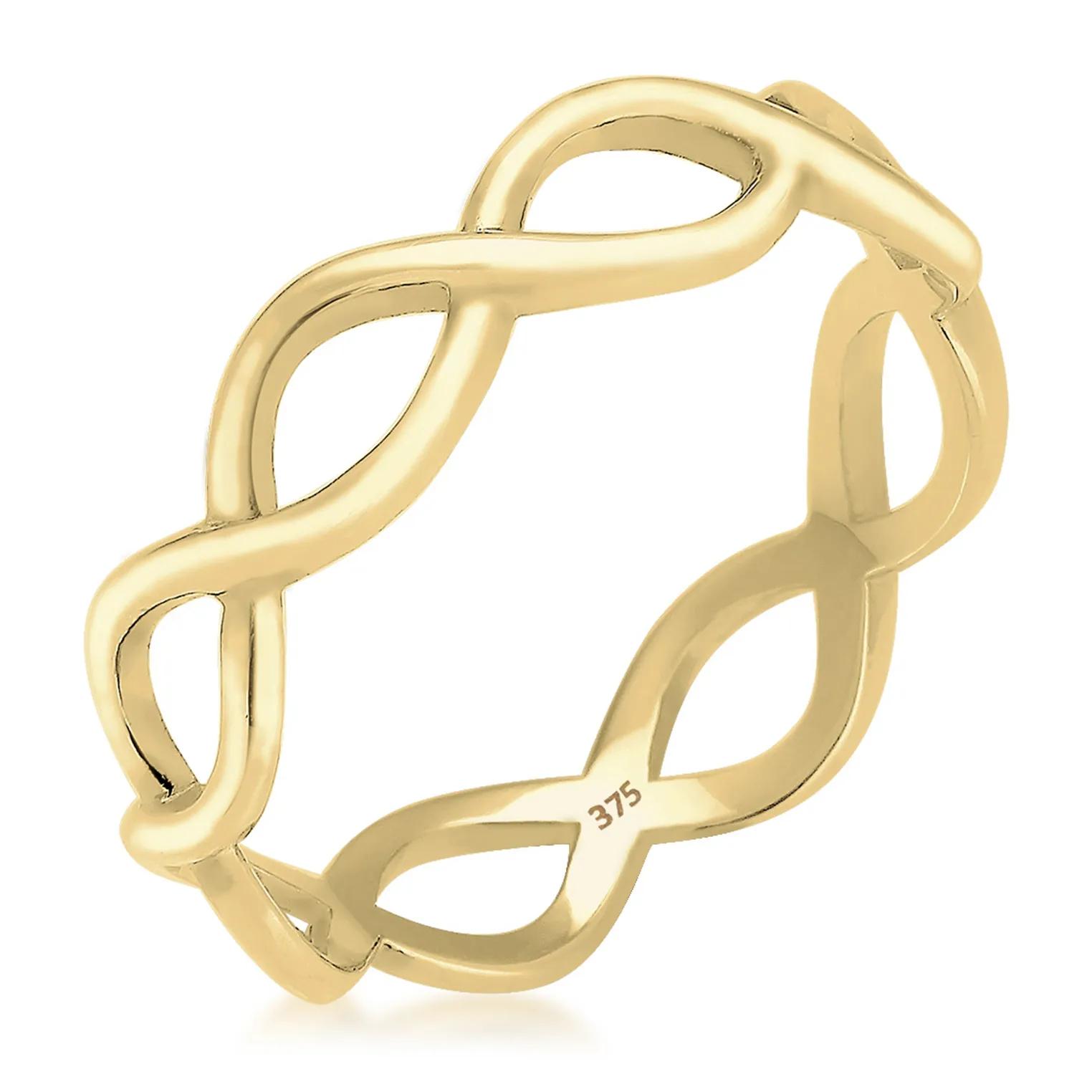 Elli Ringe - Ring Infinity Trend 375 Gelbgold - Gr. 52 MM - in Gold - für Damen