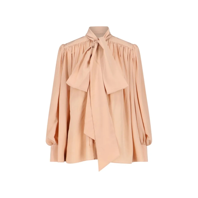 Chloé Blouse Silk Lavallière Blouse – Beige Pink