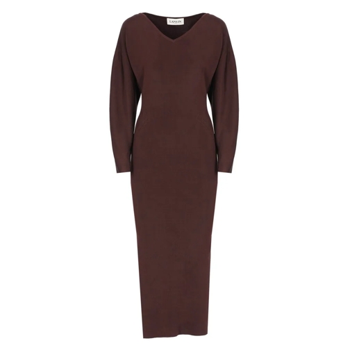 Lanvin Viscose Dress Burgundy Midi-Kleider