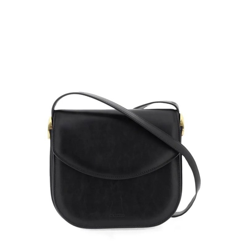 Jil Sander Sac à bandoulière Crossbody Bag In Black Calf Leather Black